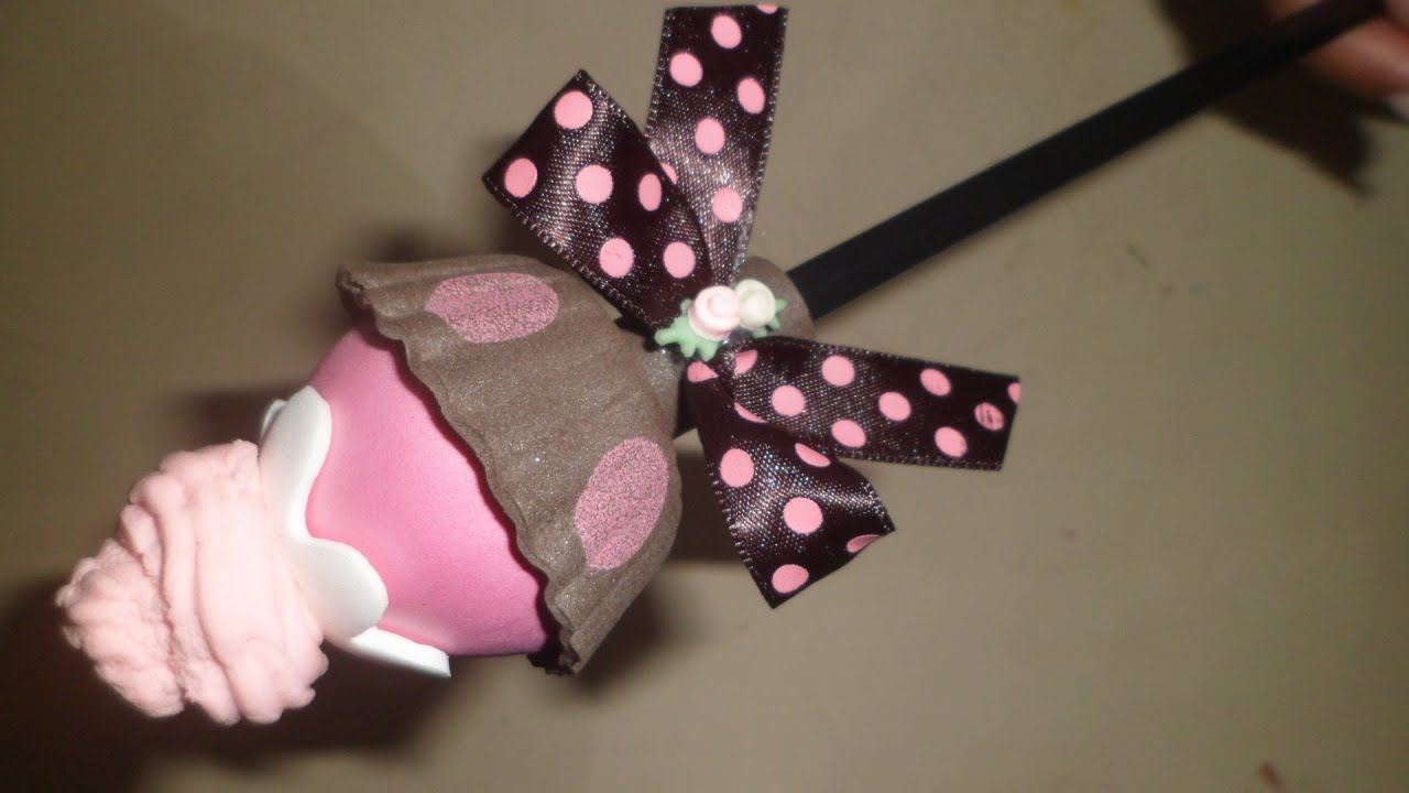 Ponteira cup cake de eva