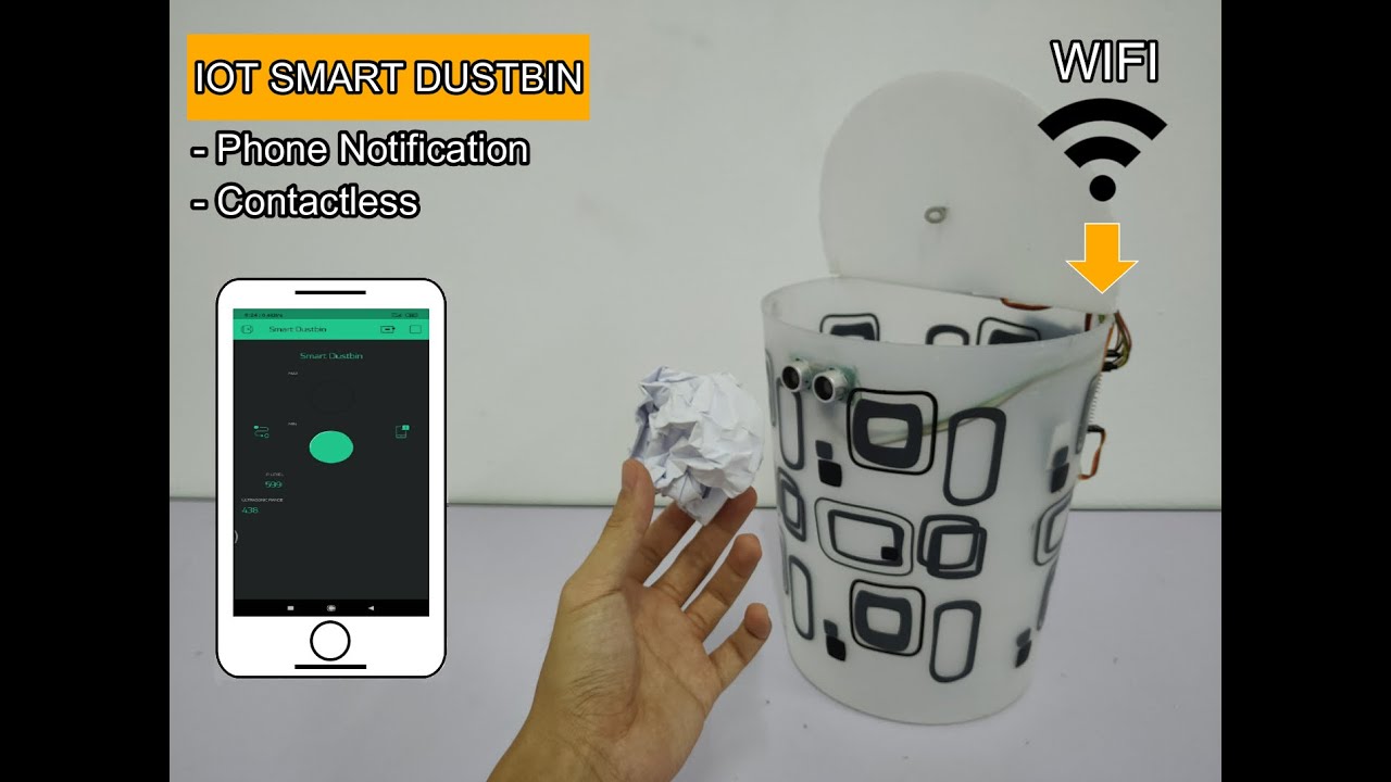 How to make DIY IOT Smart Dustbin with Blynk notification, Touchless avoid virus spread