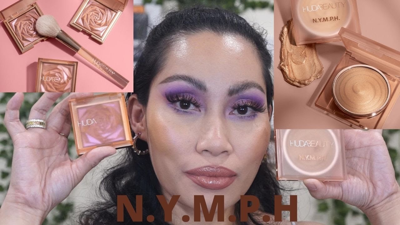 N.Y.M.P.H  or Huda Beauty's Glaze Skin Glowing Perfector and Glow Blush
