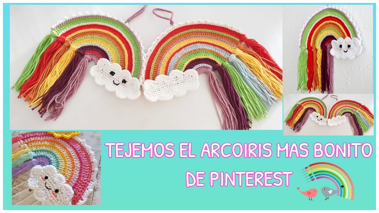 TEJEMOS EL ARCOIRIS MÁS BONITO DE PINTEREST-COLGANTE DE PARED-COLGANTE DE CUNA