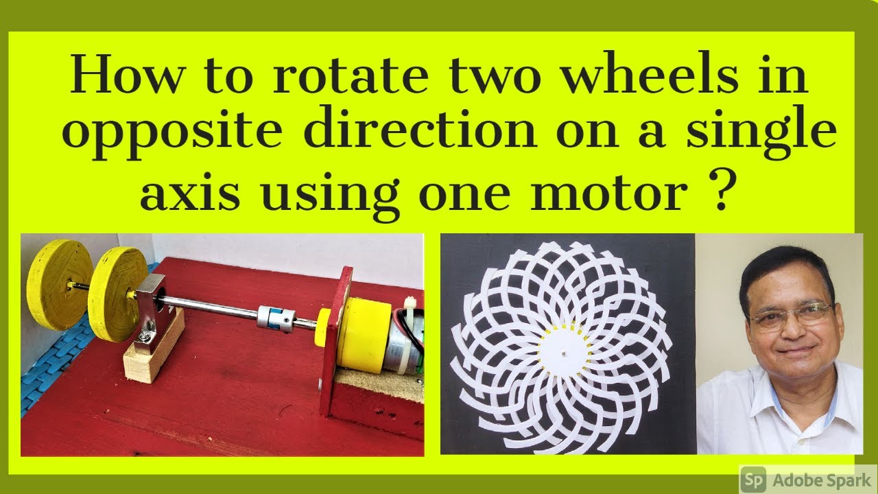 How to rotate two wheels in opposite direction on one axis !