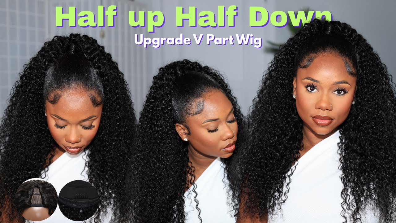 HALF UP HALF DOWN HAIR TUTORIAL USING VPART WIG | LESS THAN 20 MINUTES | Unice Hair