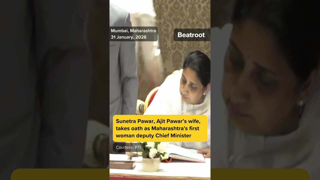 Sunetra Pawar, Ajit Pawar’s wife, takes oath as Maharashtra's first woman deputy CM. 