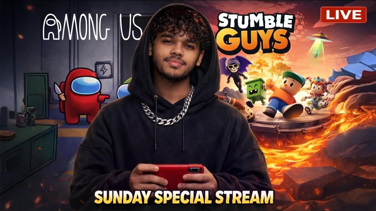 🔴 Sunday Masti LIVE 😎 | Among Us + Stumble Guys | #VIPLeader  #Live #AmongUsLive