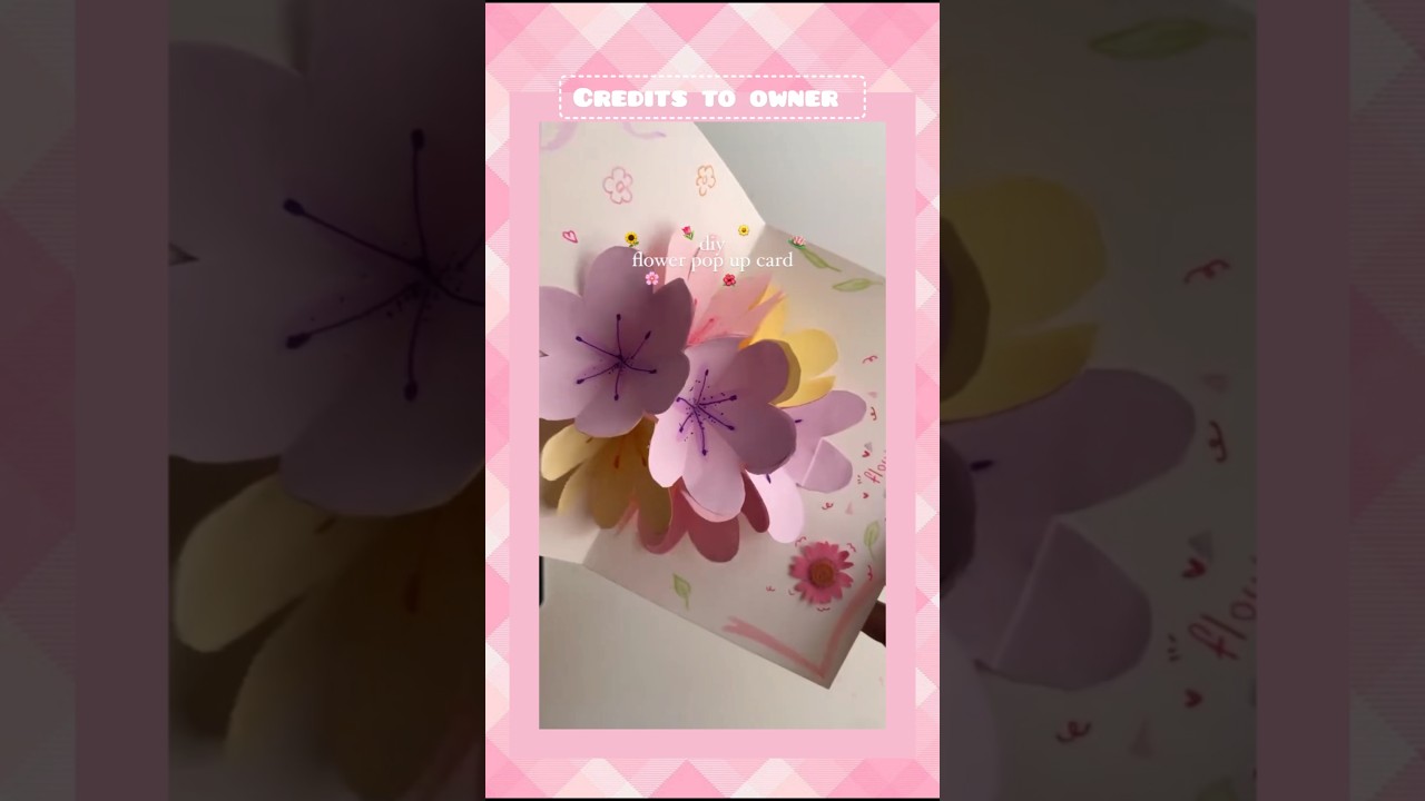 ✨🌷 Diy flower pop up card🌷✨ #aesthetic #cute #flowers #diy #ideas #shorts