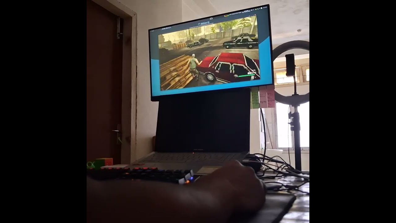 Grandpa high on retro gameplay | running on debian 13