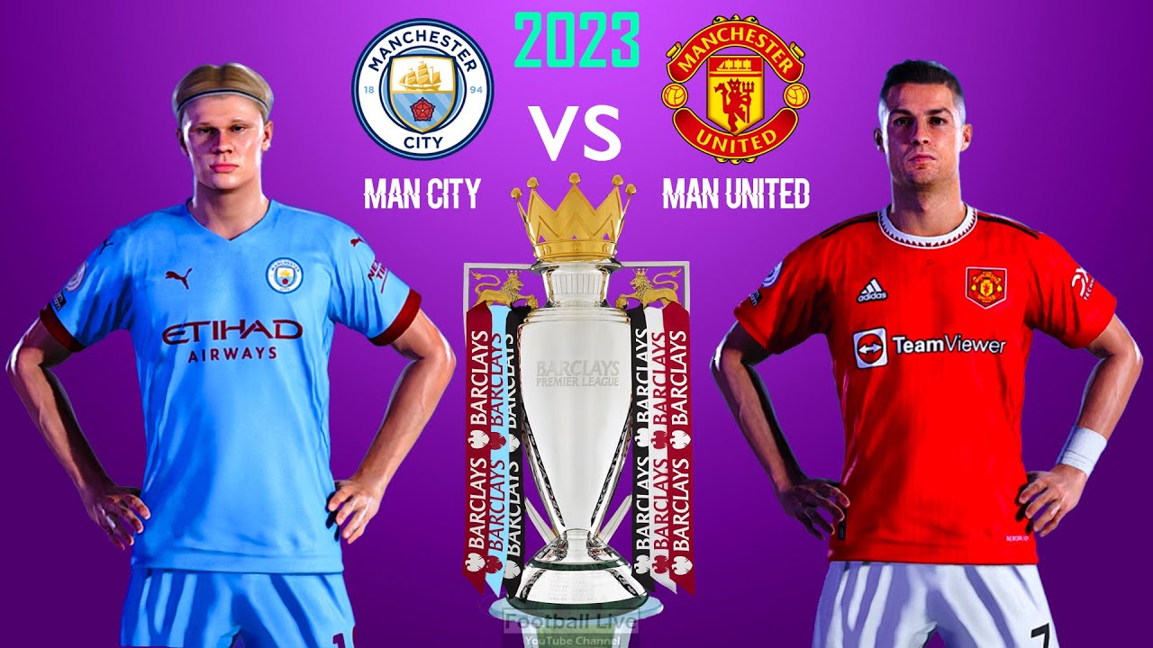 Manchester City vs Manchester United | Ronaldo vs Haaland | Premier League 2022 2023 | PES Gameplay
