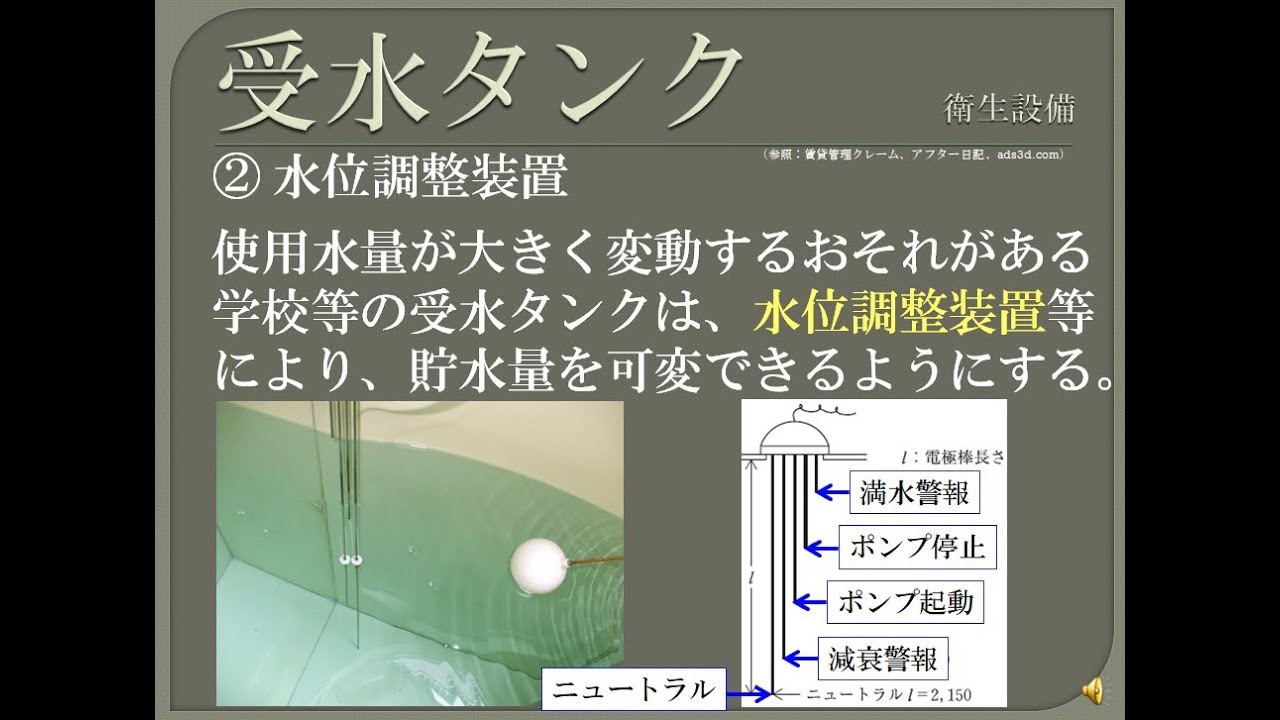 【資格】1級管工事　～ 給水設備　受水タンク ～　part89