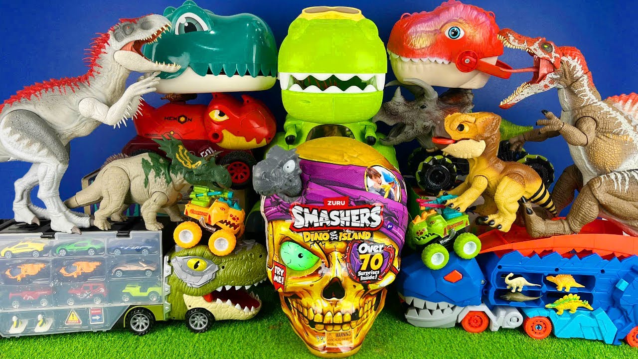 Jurassic World Unboxing Review Asmr Dinosaur Smashers Golden Dino Island T-rex Indominus Rex Spino