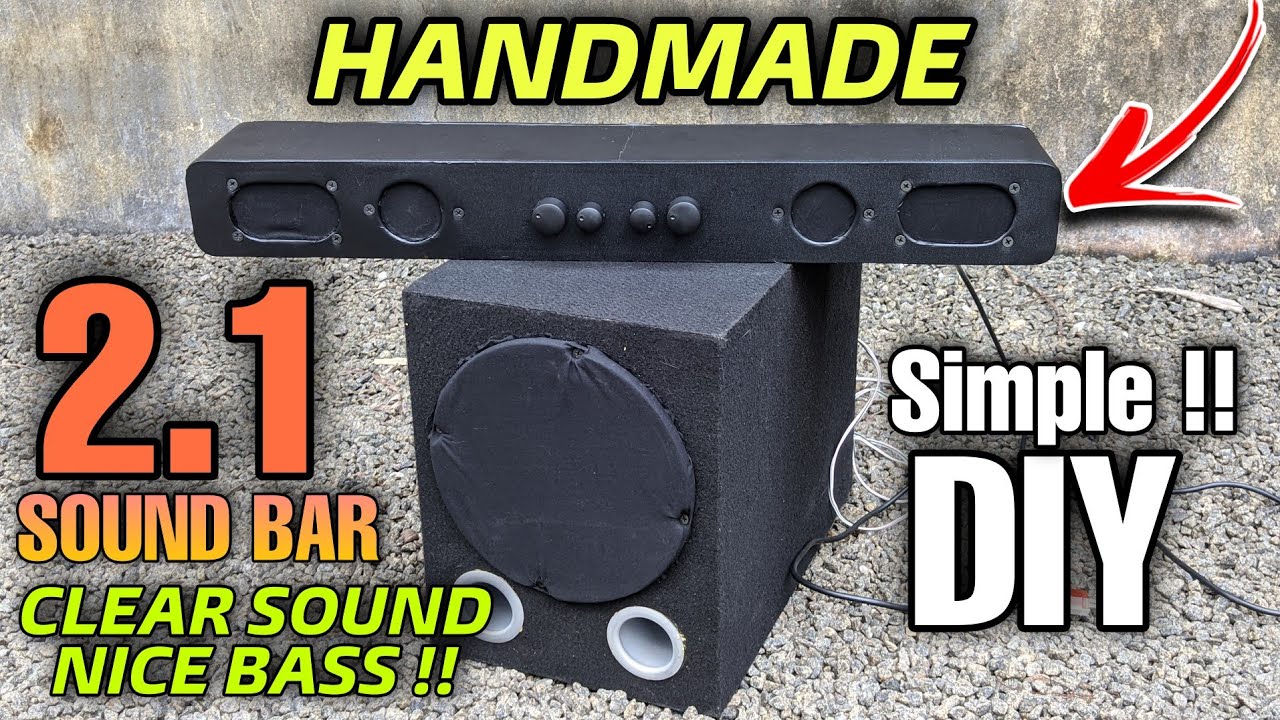 Handmade Soundbar with Subwoofer | How to make soundbar at home DIY | Cheap Soundbar #soundbar #diy