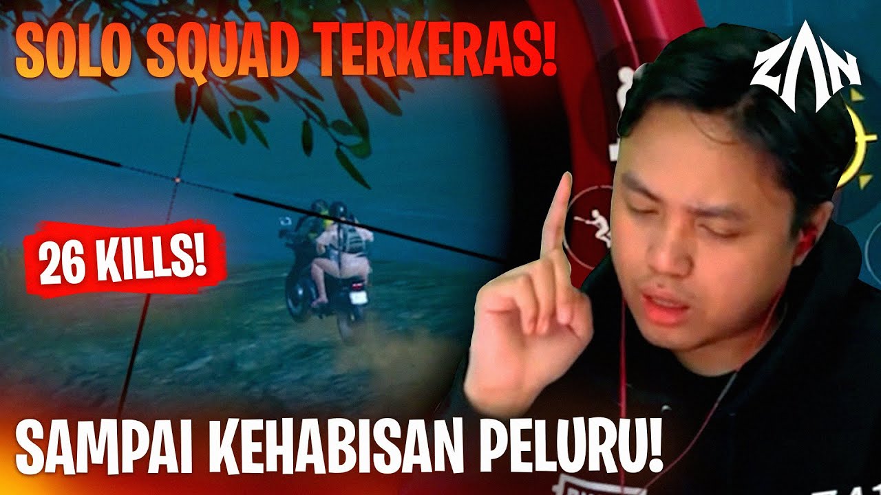 Solo Squad Terkeras, Perang Sampai Habis Peluru - 26 Kills | PUBG Mobile Indonesia