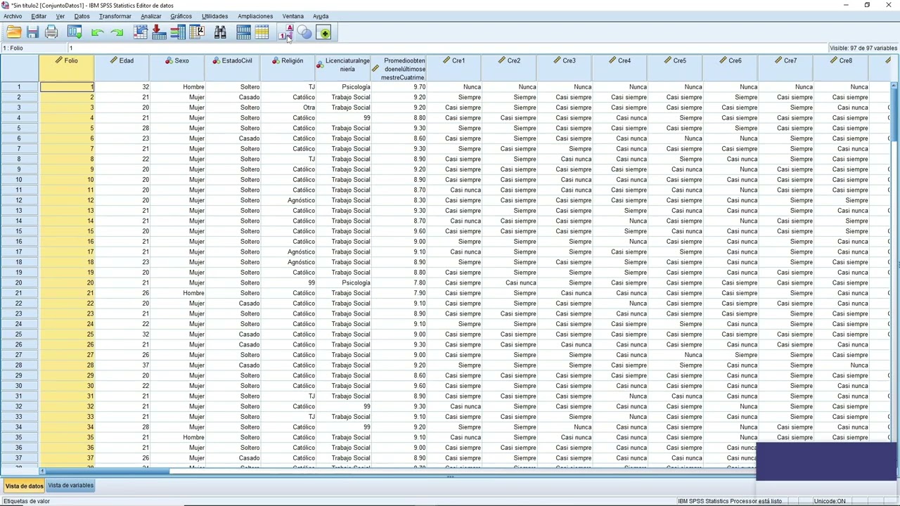 Importar y gestionar base de datos de Excel a Spss