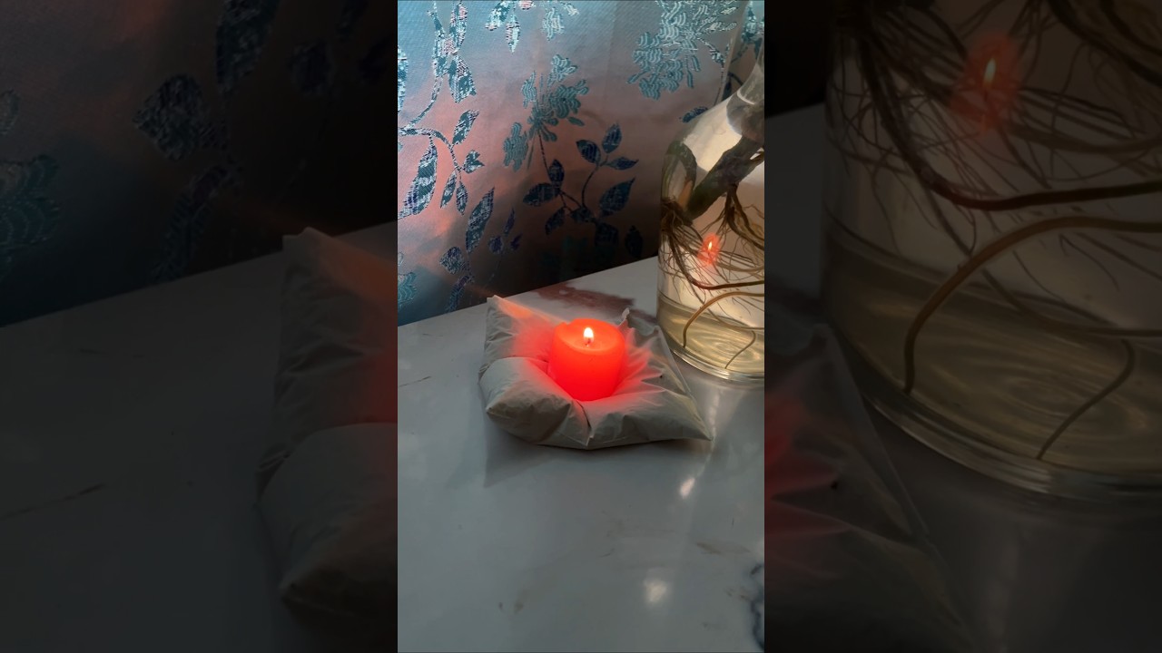 Making candle🕯️ holder with white cement #diy #art
