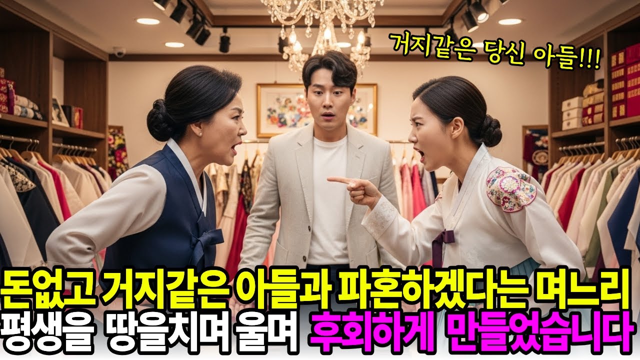 돈없고 거지같은 아들과 파혼하겠다는 며느리 평생을  땅을치며 울며  후회하게 만들었습니다.