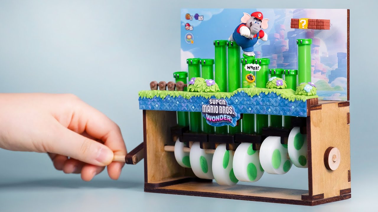 Изготовление вращающегося ящика для игрушек Super Mario Wonder — ASMR