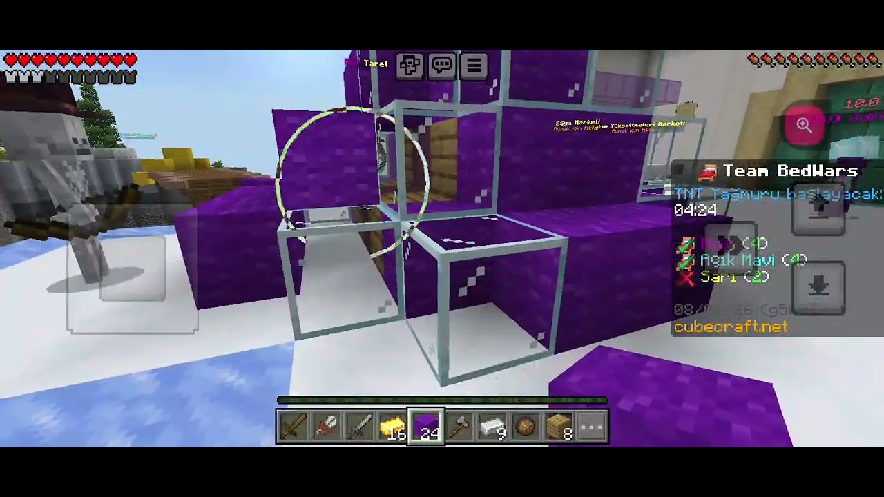 Minecraft mini game bedwars oynuyoruz #keşfet #keşfetbeniöneçıkar #minecraft #bedwars 