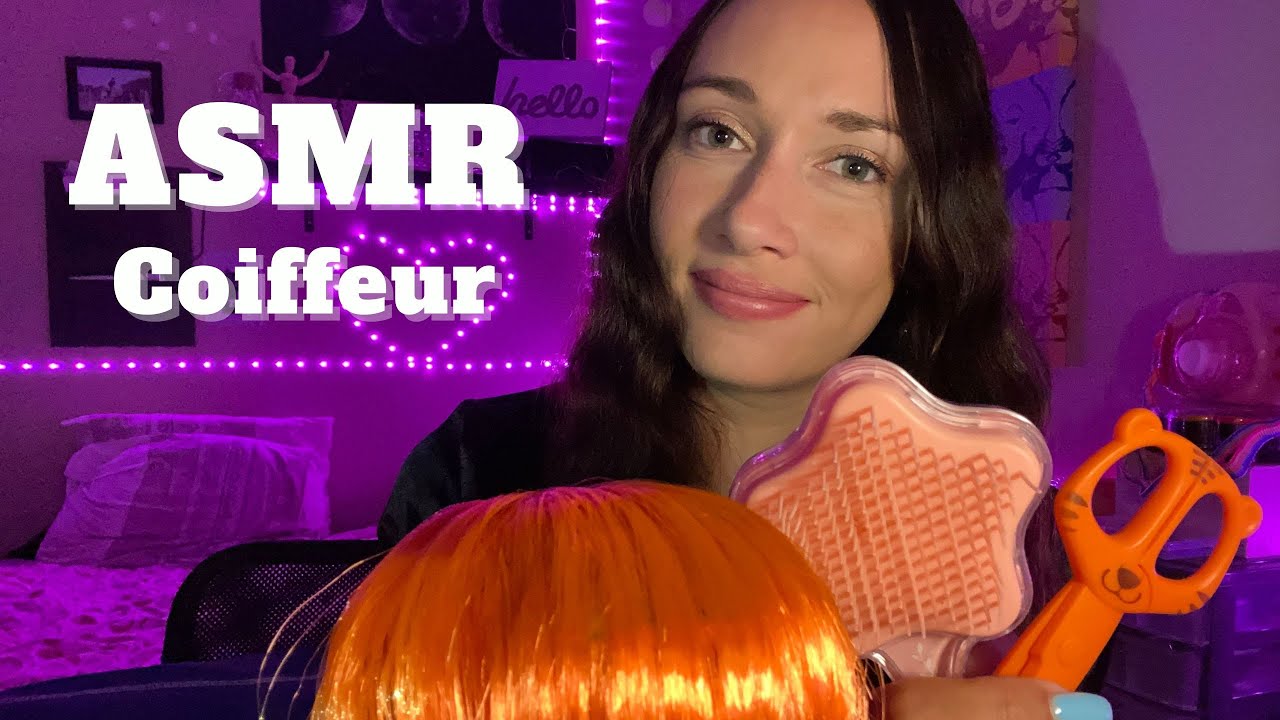 ASMR / COIFFEUR : je m'occupe de tes cheveux ✂️ 💇‍♀️ (sérum, massage crânien, brosse, ciseaux...)