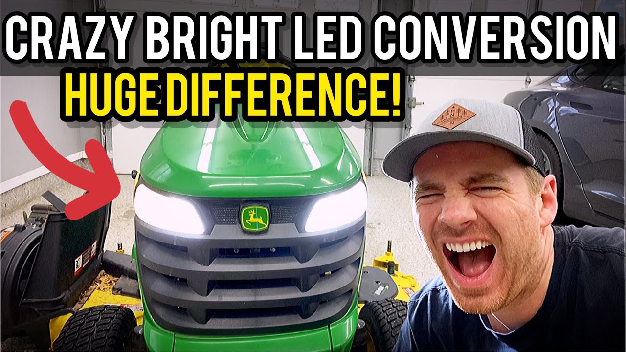 Как установить светодиодные фары на газонокосилку John Deere