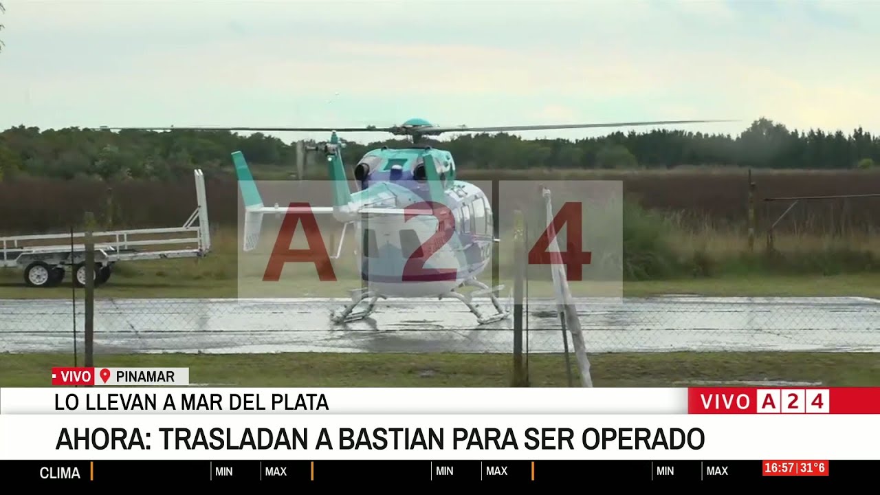 🚨 EXCLUSIVO A24: ASÍ FUE EL TRASLADO DE BASTIAN HASTA EL HELICÓPTERO EN PINAMAR