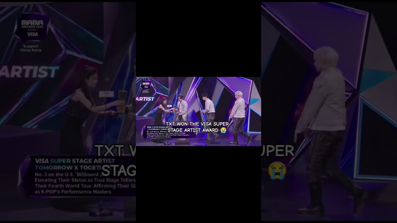 TXT WON THE VISA SUPER STAGE ARTIST AWARD 😭😭 #txt #mamaawards #kpop #shorts