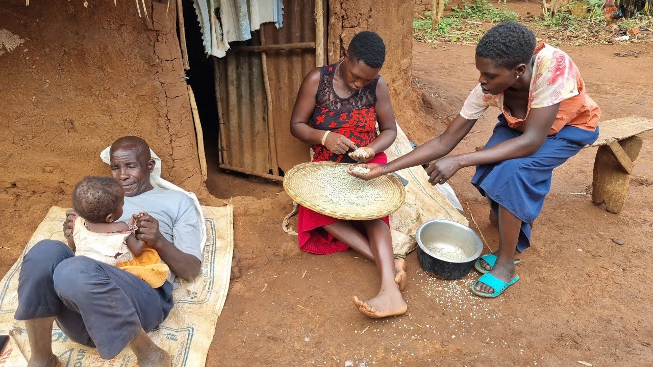 African village life #Cooking chapati and milk  for breakfast .