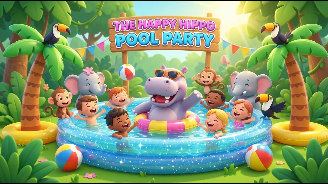 🦛 The Happy Hippo Pool Party 🌊🎉 | Fun Jungle Pool Adventure for Kids