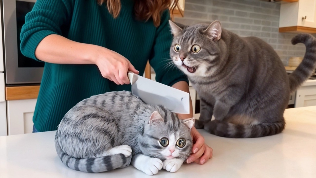 Cat Cake Cutting Reaction 😺 Cat Reaction to Cake