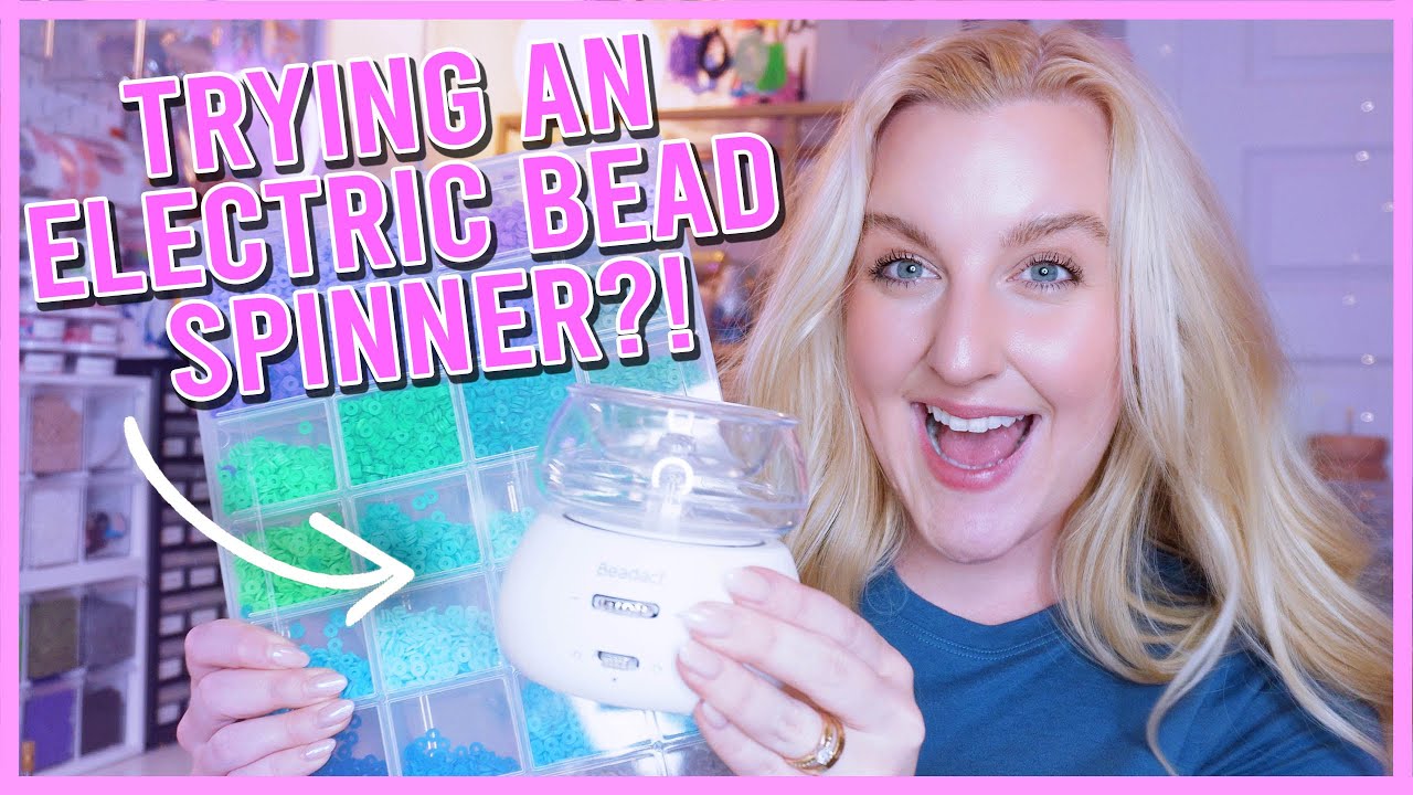 how to use an electric bead spinner with seed and clay beads 🤭 NEW electric bead spinner 💗🏄🏼‍♀️