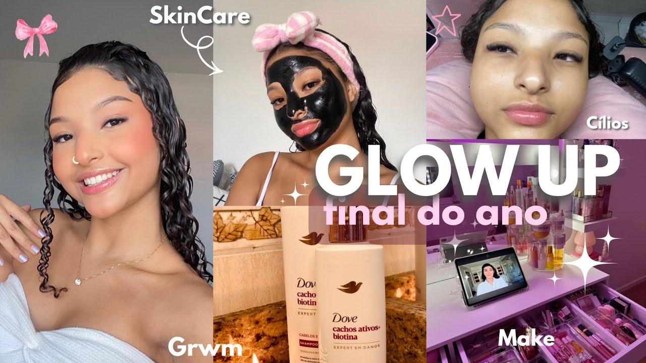 GLOW UP FIM DE ANO🩷🌟// extensão de cílios,spa day,skin care