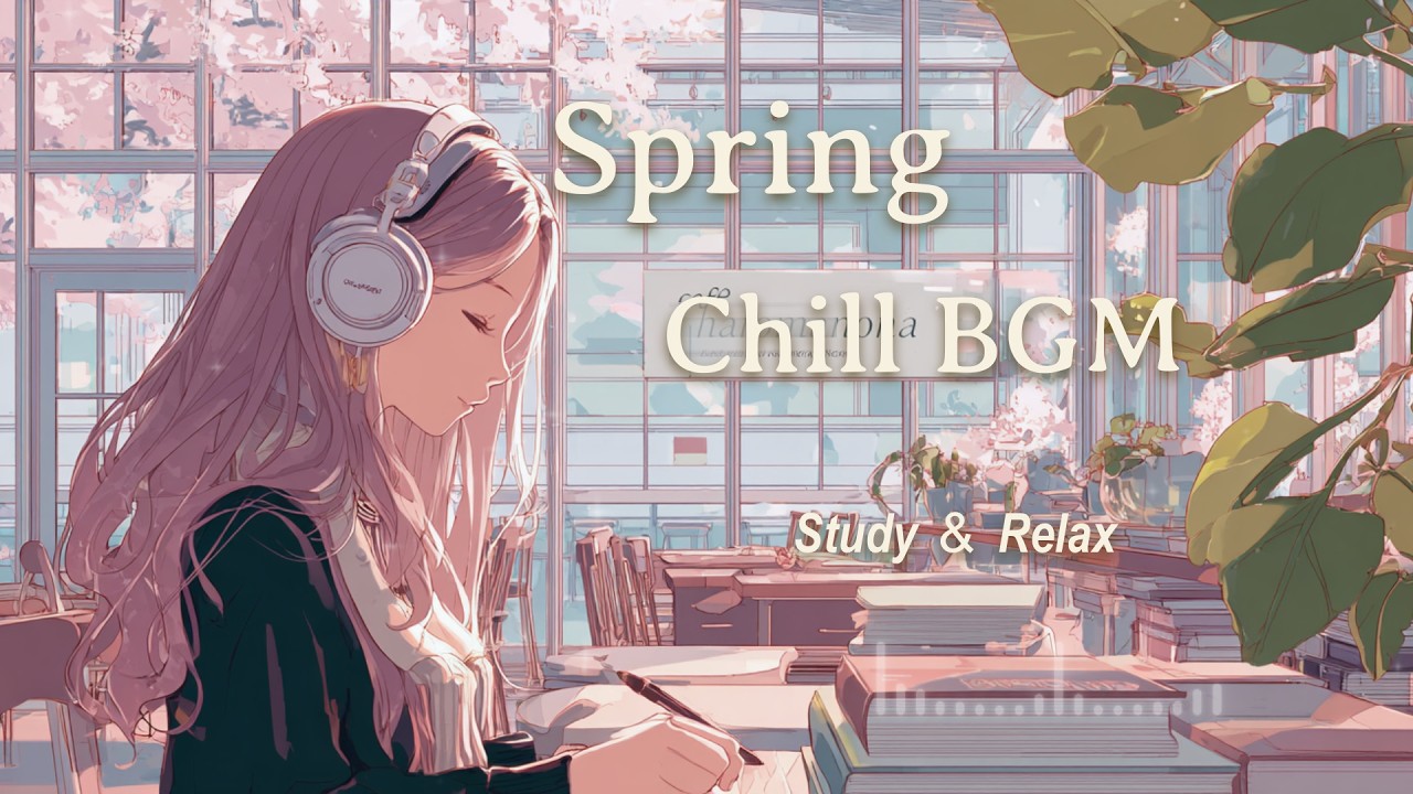 Spring Chill Café BGM｜春のしっとりピアノ＆ギターで集中できる作業用・勉強用ローファイ音楽【2 Hours】