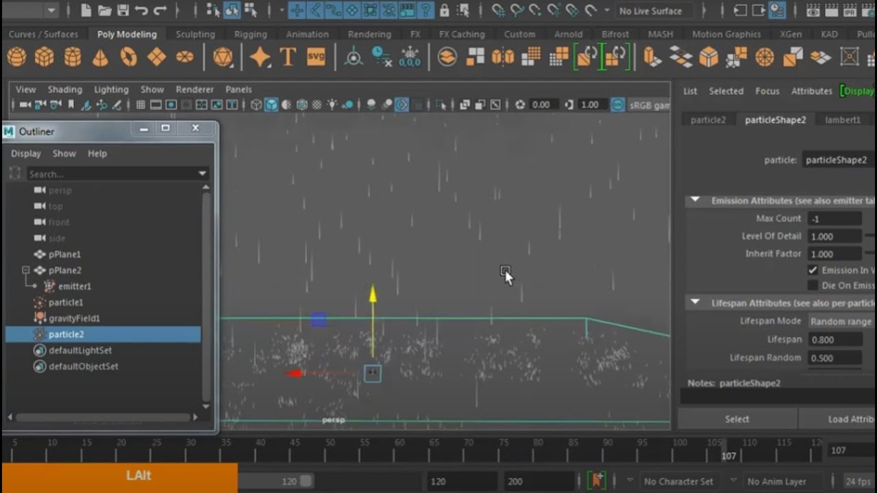 in हिंदी Maya Dynamics Rain Effect | Rain Particle | collision Event Editor | Kailash Kanojia