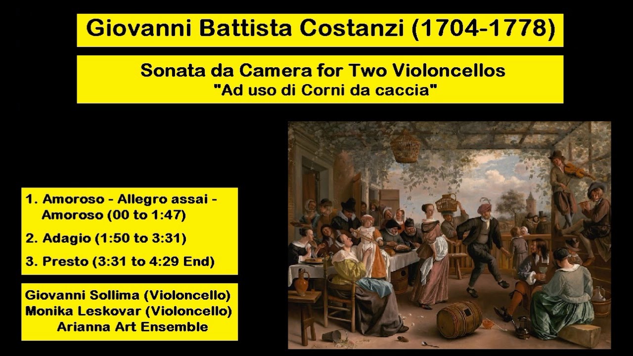Giovanni Battista Costanzi (1704-1778) - Sonata da Camera for Two Violoncellos