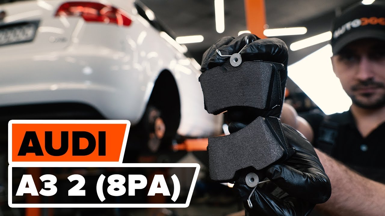 Hvordan bytte bak bremseklosser der på AUDI A3 2 (8PA) [AUTODOC-VIDEOLEKSJONER]