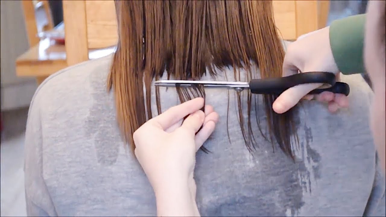 cutting all of my little sister's hair off
