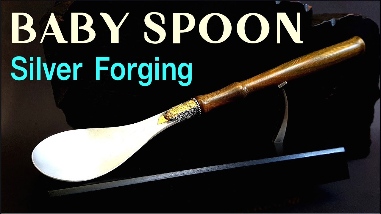 MAKING BABY SPOON / Silver forging, lignum vitae wood