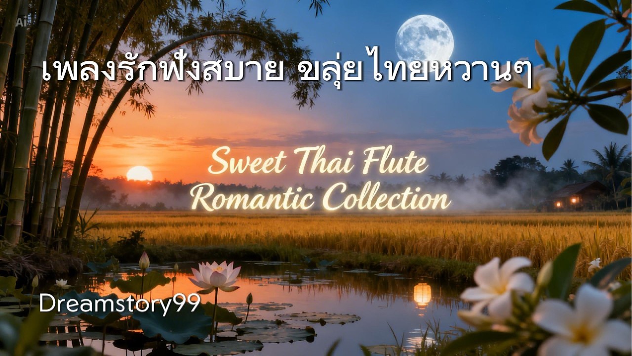 รวมเพลงขลุ่ยหวาน เกี้ยวสาวบ้านนา 🌸 Sweet Thai Flute Romantic Instrumental Collection | Dreamstory99