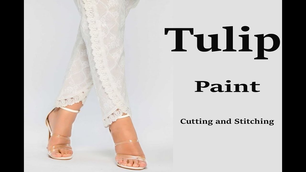 Tulip Pant With Lace Cutting and Stitching //#Tulip pant//Tulip Pant Tutorial