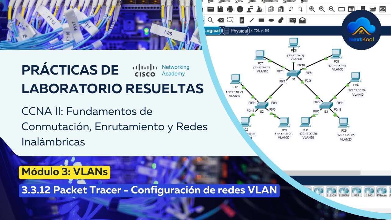 CCNAv7 II | Laboratorio resuelto | 3.3.12 Packet Tracer - Configuración de redes VLAN