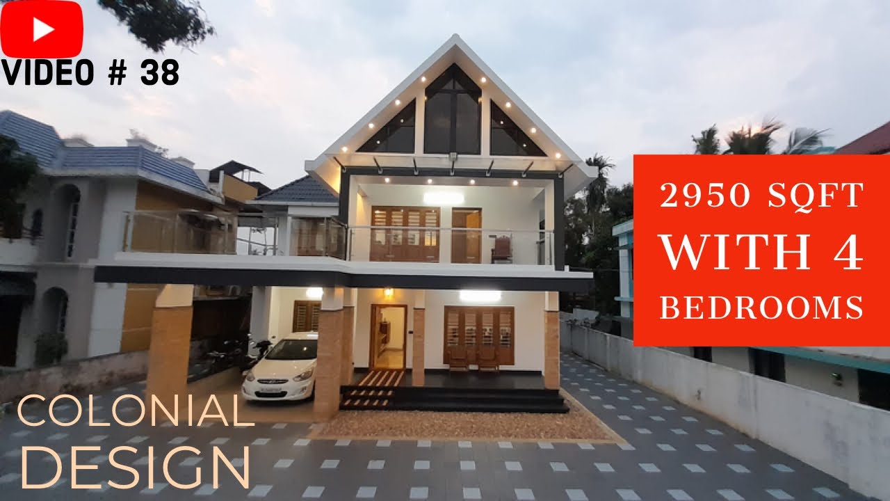 Colonial Design Kerala Home 2950 Sqft with 4 Bedrooms @HomesAndVillasByTony