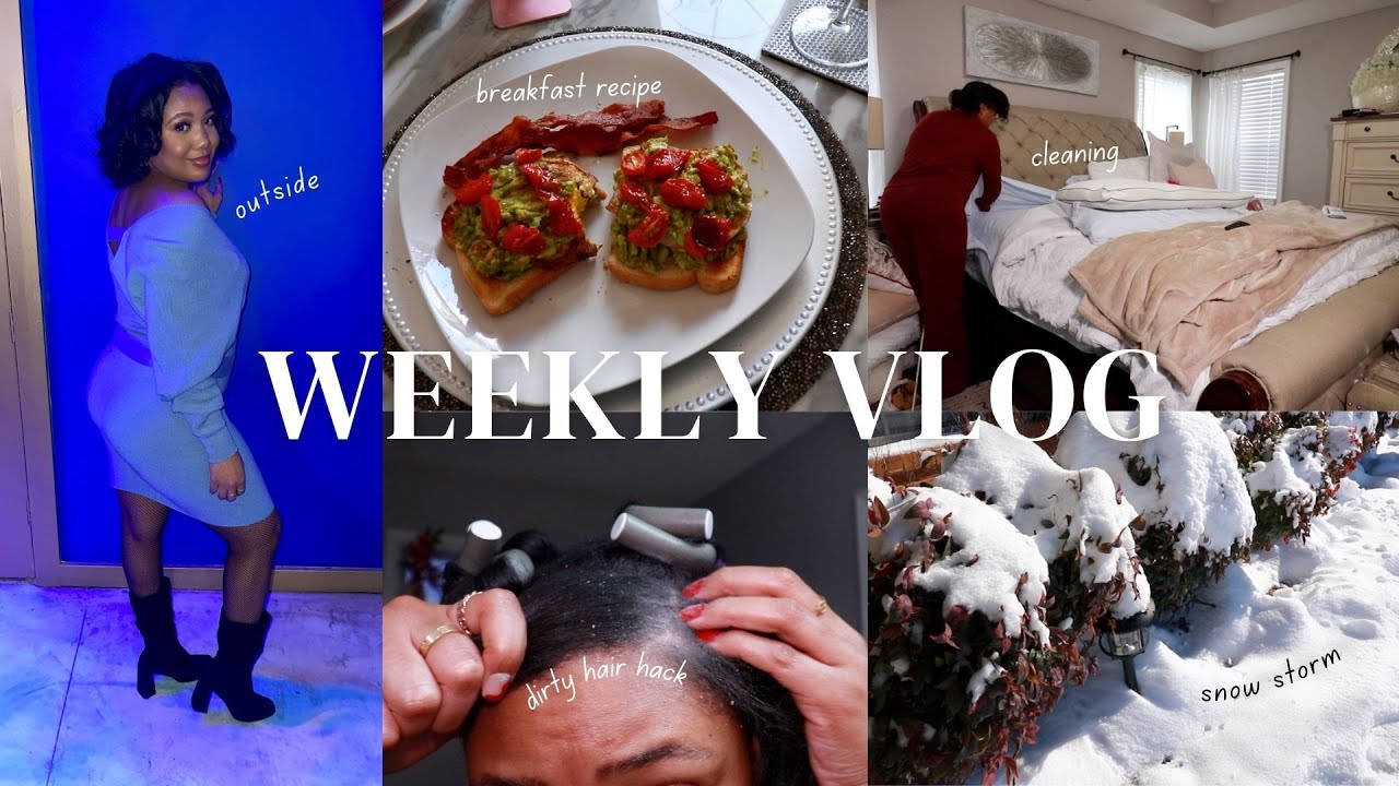 VLOG: Influencer Day in the Life + Edit With Me + Snow Storm + Bday fun til 3am + Dirty Hair Hack.