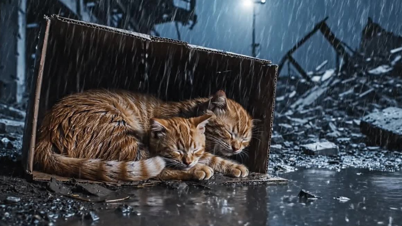 茶トラの子猫と母猫がおもちゃ工場を作るけど、すべてが大失敗！