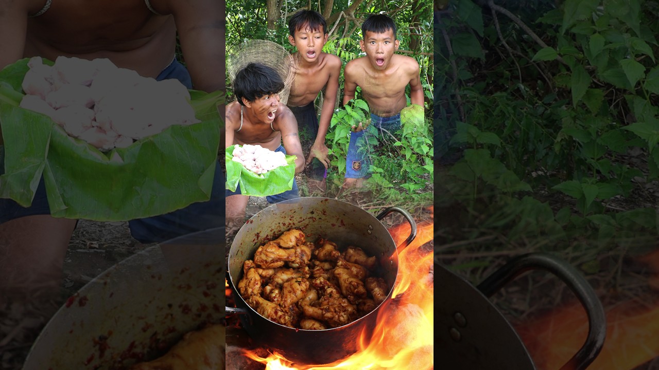 Primitive Cooking: Crispy Coconut Chicken in the Wild!