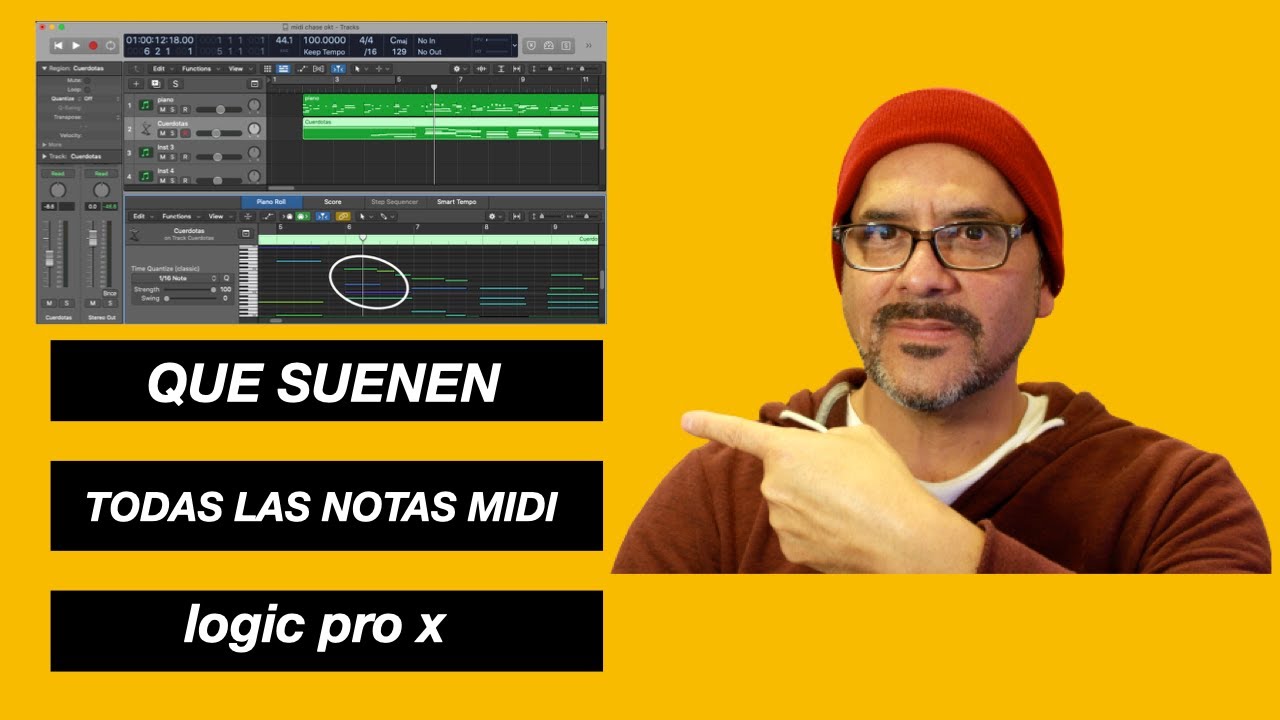 Que suenen todas las notas MIDI en LOGIC PRO X