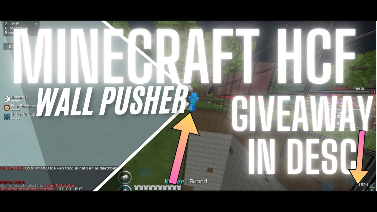 MINECRAFT HCF INSANE WALL PUSHER TRAP (GIVEAWAY IN DESC)