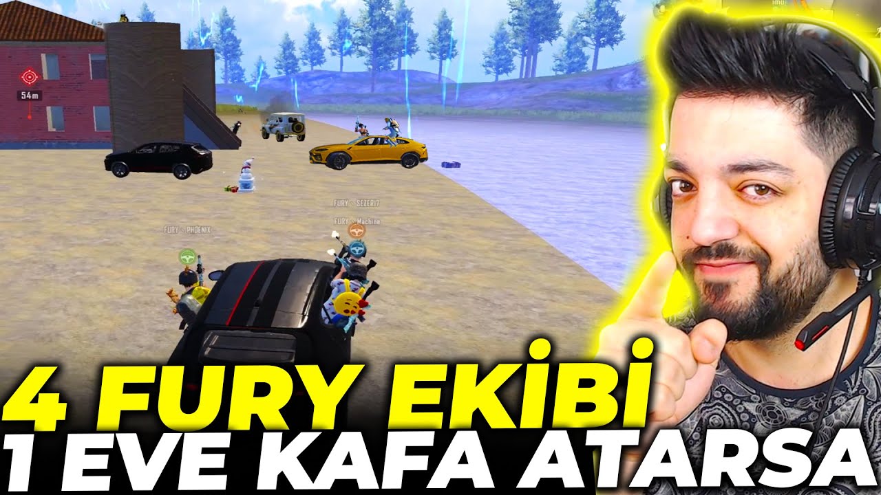 4 FURY EKİBİ 1 EVE KAFA ATARSA ! PUBG Mobile