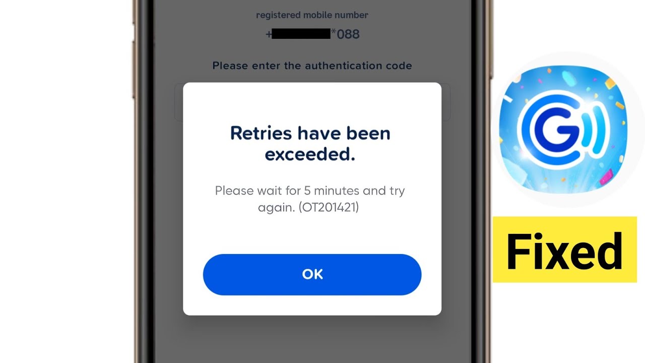 Fix Retries have been exceeded Problem On GCash || Gcash Problem