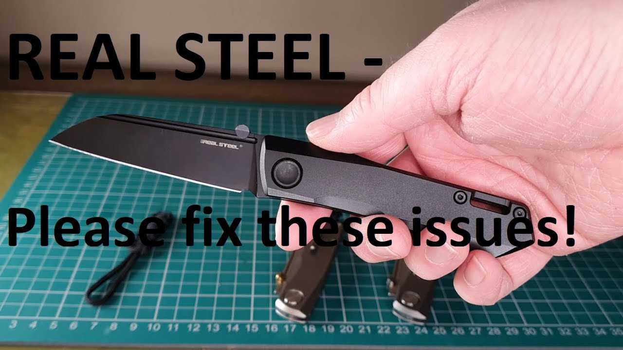 Real Steel Solis VS Luna Ti VS Luna stripe UK EDC knives.  Real Steel - please correct these flaws!