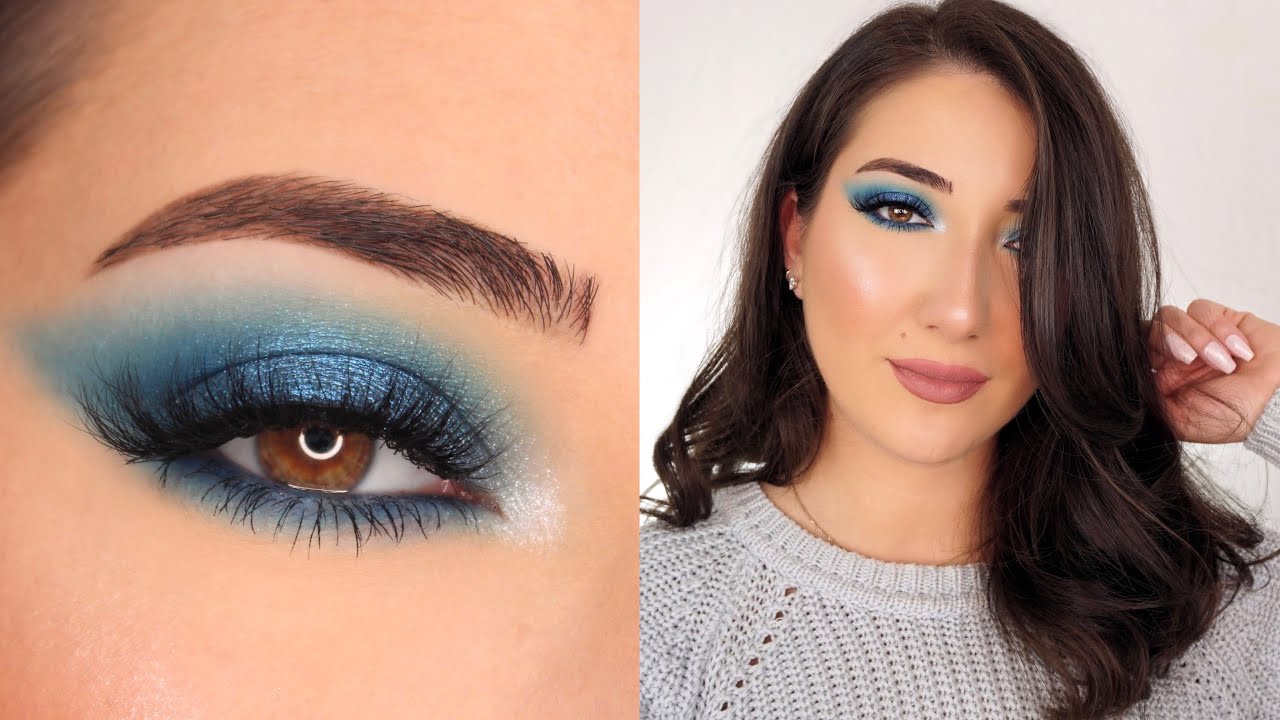 BLUE SMOKEY EYE MAKEUP TUTORIAL