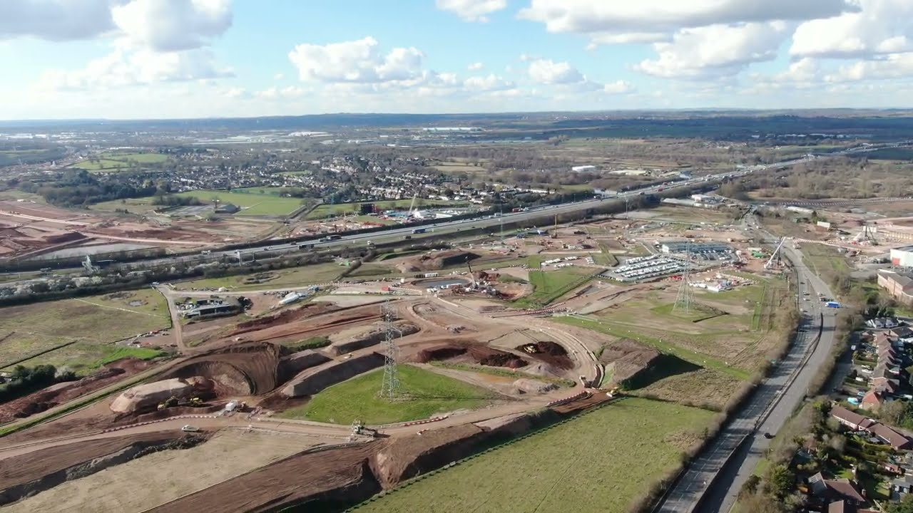 HS2 Construction - Birmingham Delta Junction, Gilson, Coleshill, Warwickshire - 2023-03