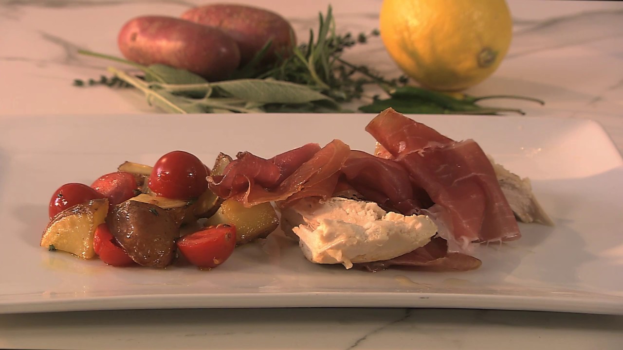 Lekker genieten met Keurslager - Gebraden kip met parmaham en aardappeltjes uit de oven